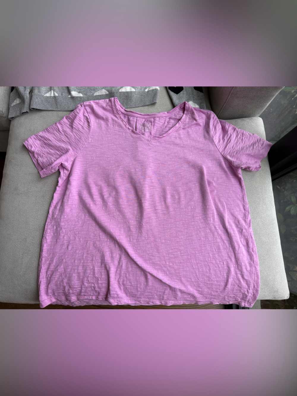 Chico's Light Pink Short Sleeve V-Neck Tee Size Chico’s 2 (L 12)